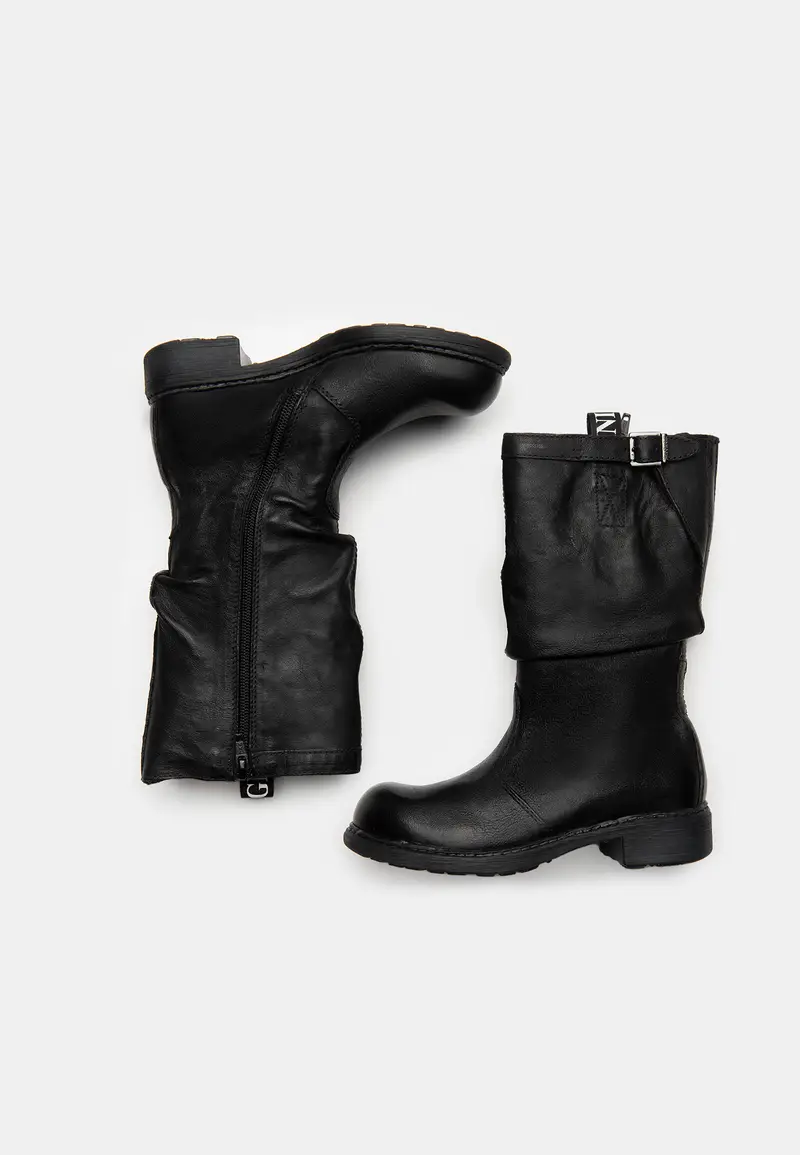 Stivali Teen da Ragazza in Pelle - Nero