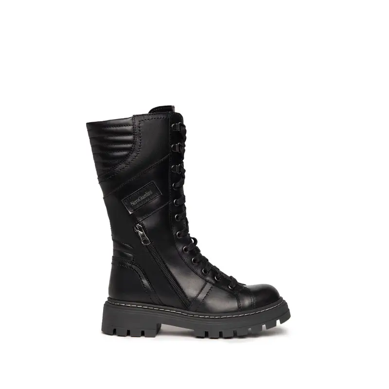 Stivali Teens da Ragazza in Pelle - Nero