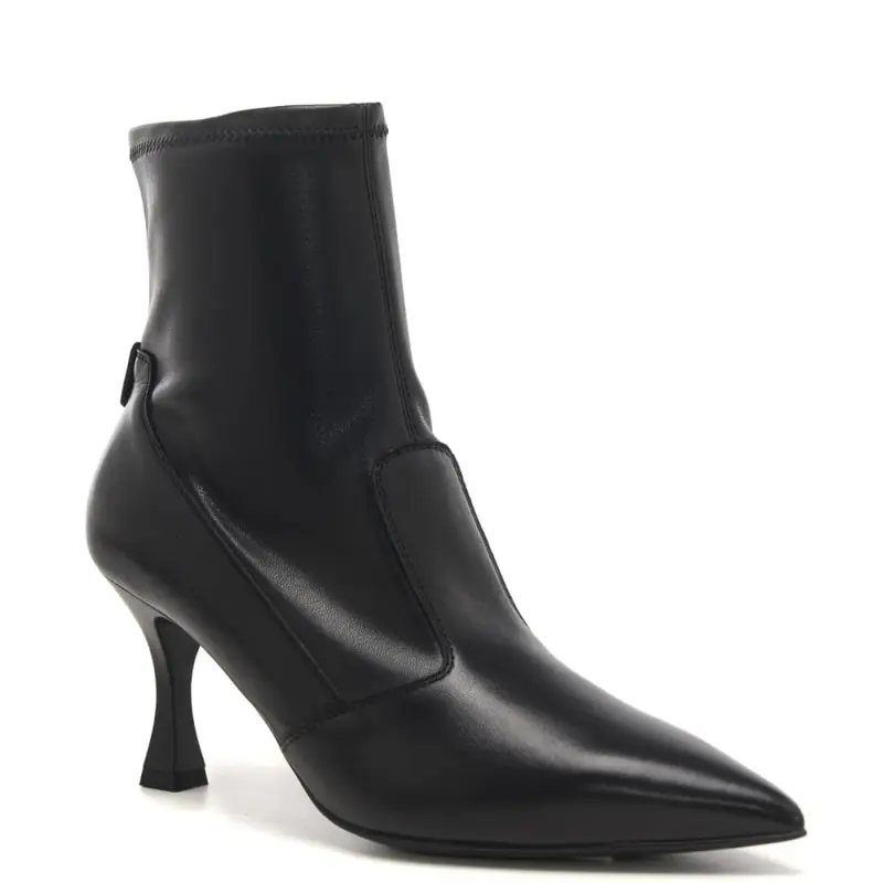 tronchetti donna neri in pelle e materiale tecnico miniatura 3