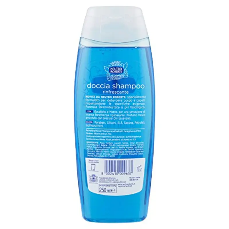 Neutro Roberts Doccia Shampoo Rinfrescante, 250ml (Confezione da 5) miniatura 2