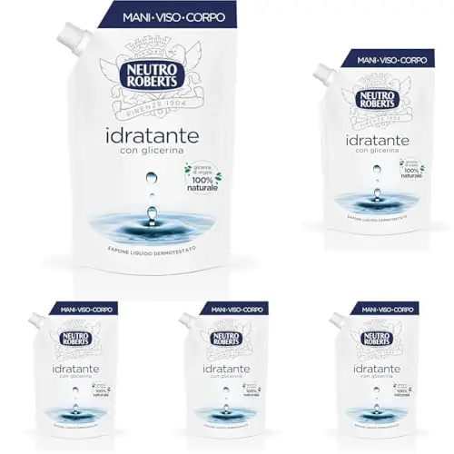 Neutro Roberts Sapone Liquido Ecopouch Idratante Con Glicerina, Ricarica Ecologica di Sapone Liquido per Le Mani,