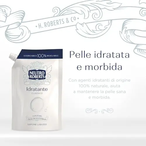 Neutro Roberts Sapone Liquido Ecopouch Idratante Con Glicerina, Ricarica Ecologica di Sapone Liquido per Le Mani miniatura 3