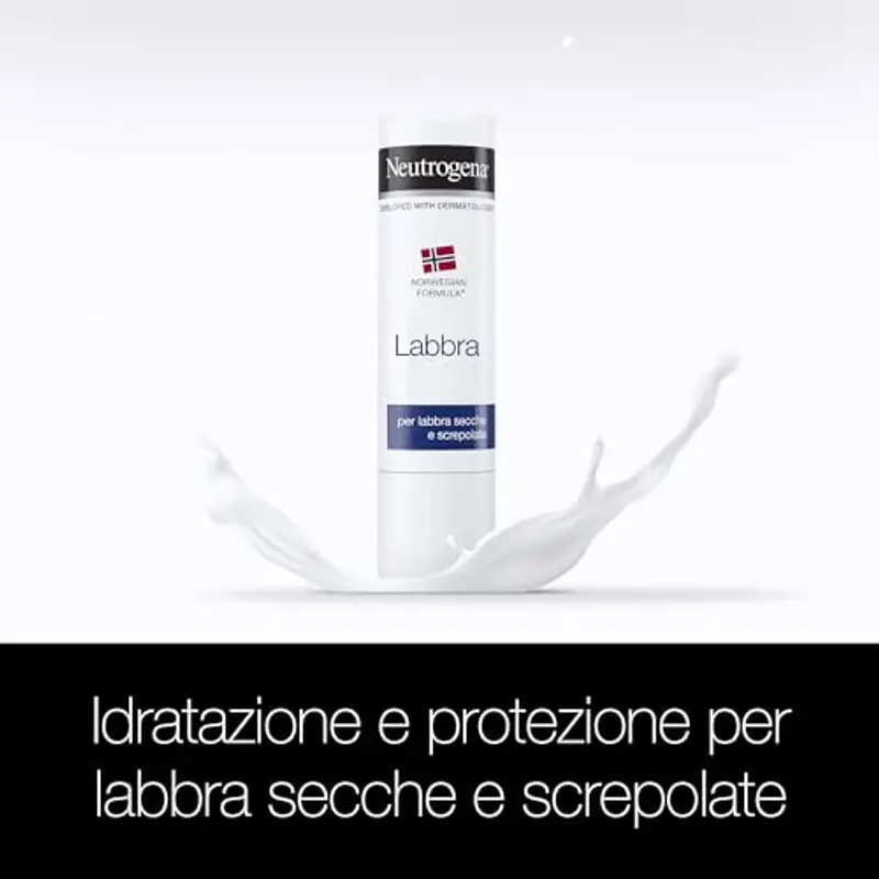 Neutrogena Formula Norvegese Balsamo Labbra Stick, Burrocacao protettivo per labbra secche e screpolate, Burro cacao idratante arricchito con Glicerina concentrata, Con Blister, 4.8 g miniatura 2