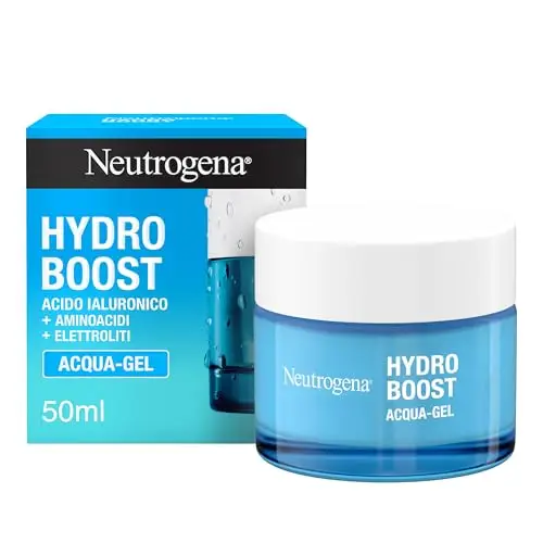 Neutrogena Hydro Boost Acqua Gel, Crema idratante viso in gel leggero a base acqua, Crema viso Acido Ialuronico per