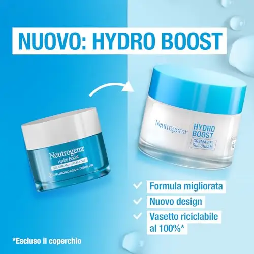 Neutrogena Hydro Boost Crema Gel, Crema idratante viso in gel leggero, Crema viso Acido Ialuronico per un'idratazione miniatura 3