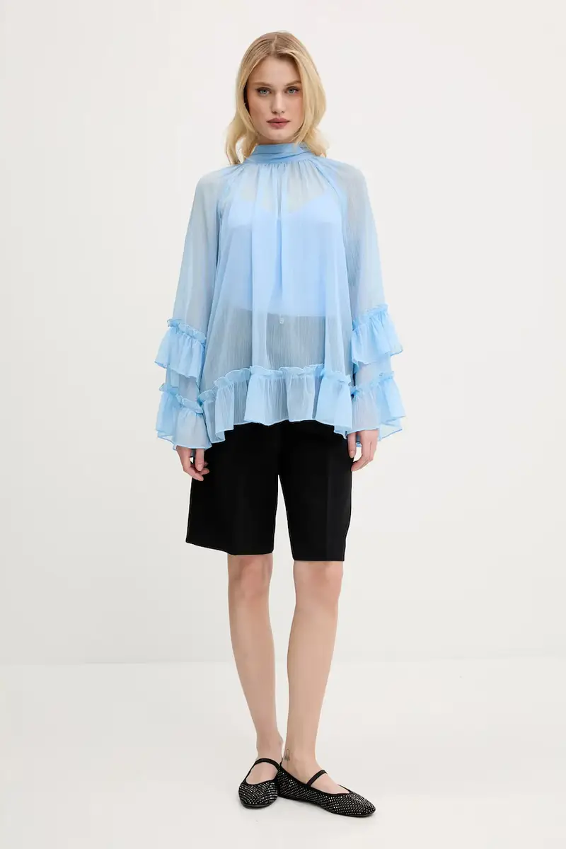 camicetta donna colore blu NFDTO1672 miniatura 2