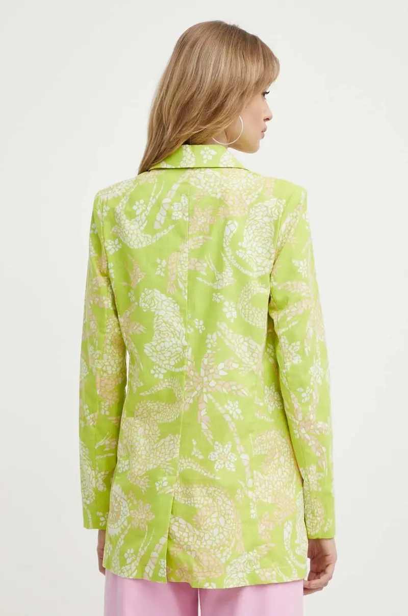 giacca in lino misto colore verde miniatura 3