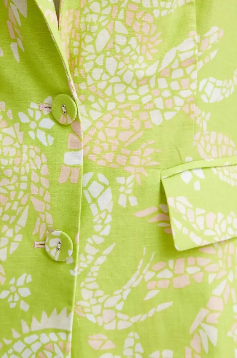 giacca in lino misto colore verde miniatura 5