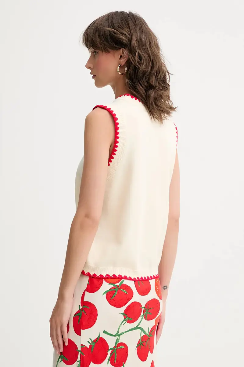 Never Fully Dressed Gilet Donna Beige 3572346 miniatura 3