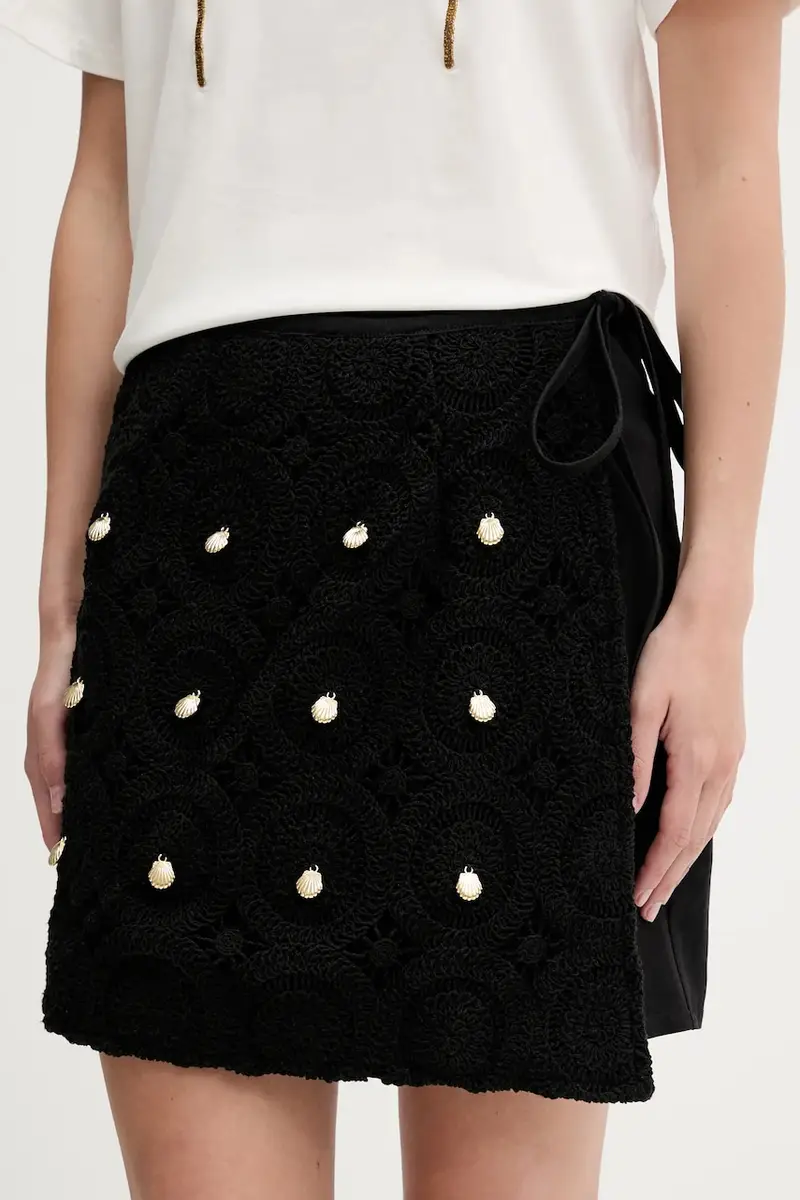 gonna con aggiunta di lana colore nero NFDSK671