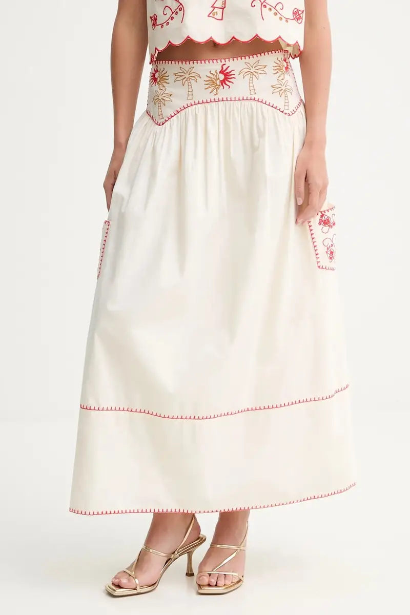 gonna in cotone colore beige NFDSK650