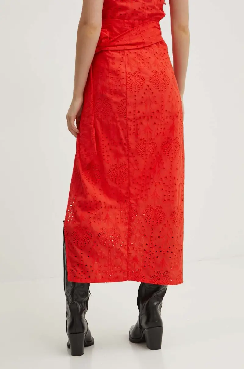 gonna in cotone Jaspre Skirt colore rosso NFDSK455 miniatura 3