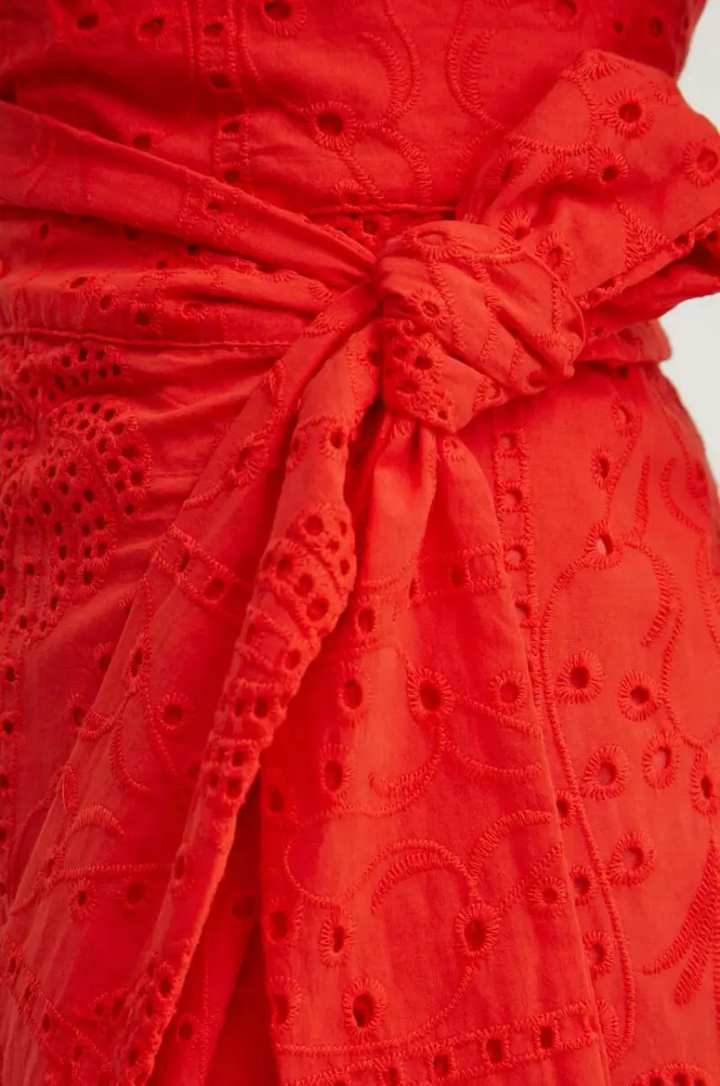 gonna in cotone Jaspre Skirt colore rosso NFDSK455 miniatura 4