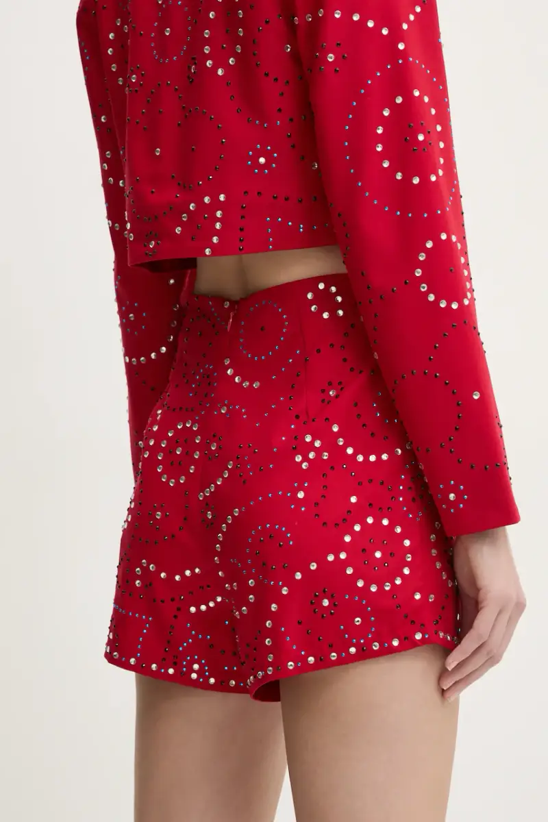 pantaloncini Gem donna colore rosso con applicazione NFDTR423 miniatura 3