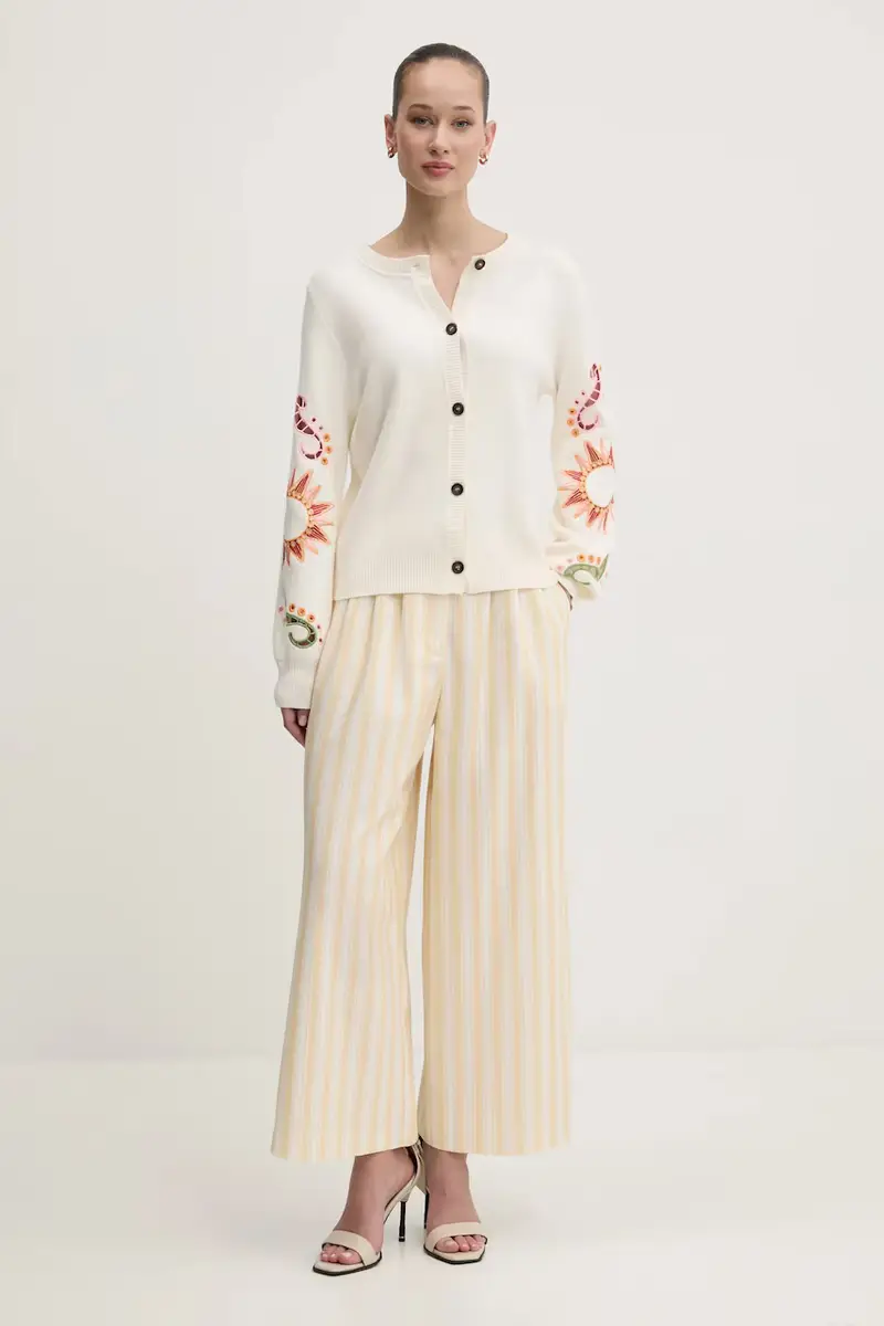 pantaloni donna colore giallo NFDTR409 miniatura 2