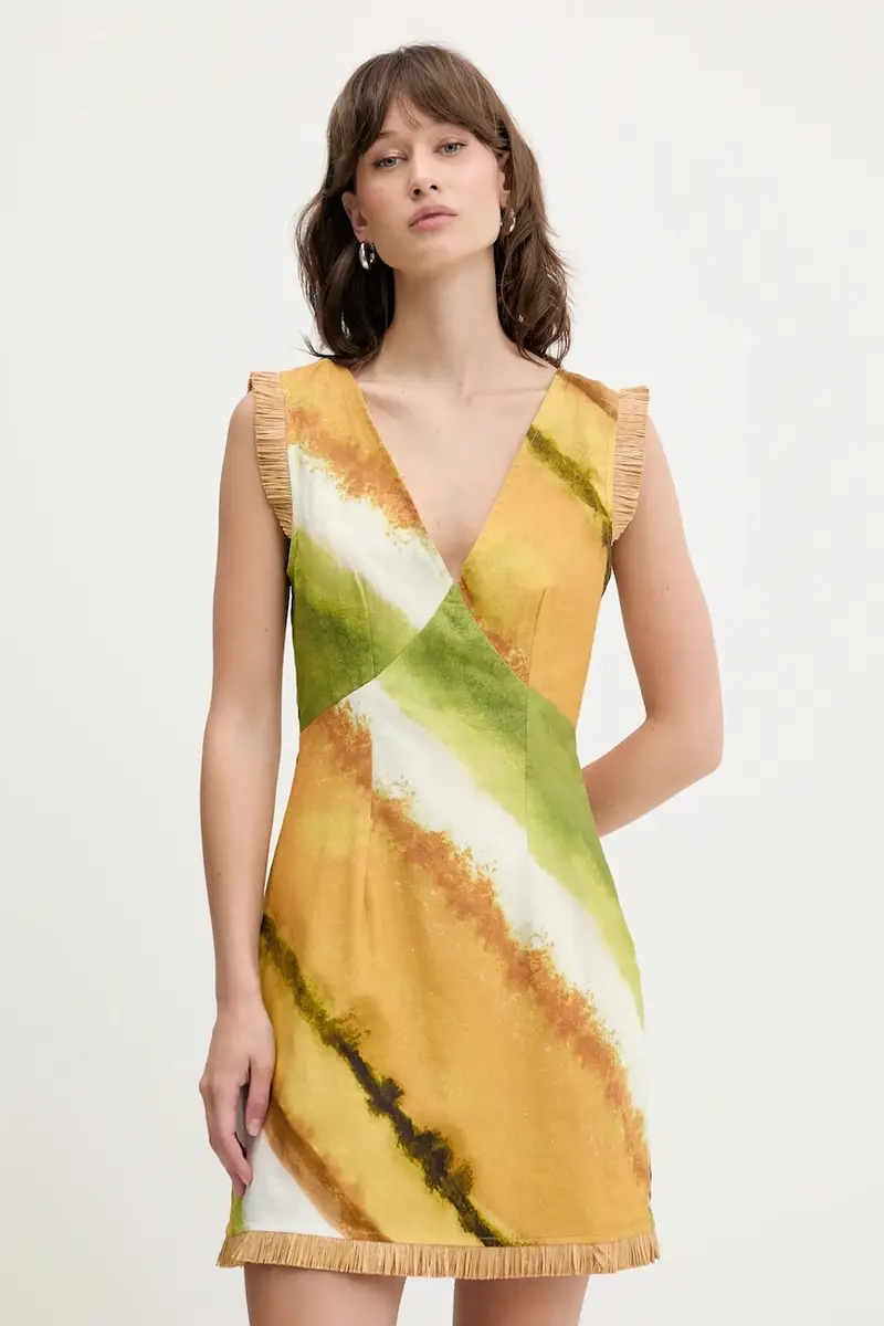 vestito di lino colore giallo NFDDR1962