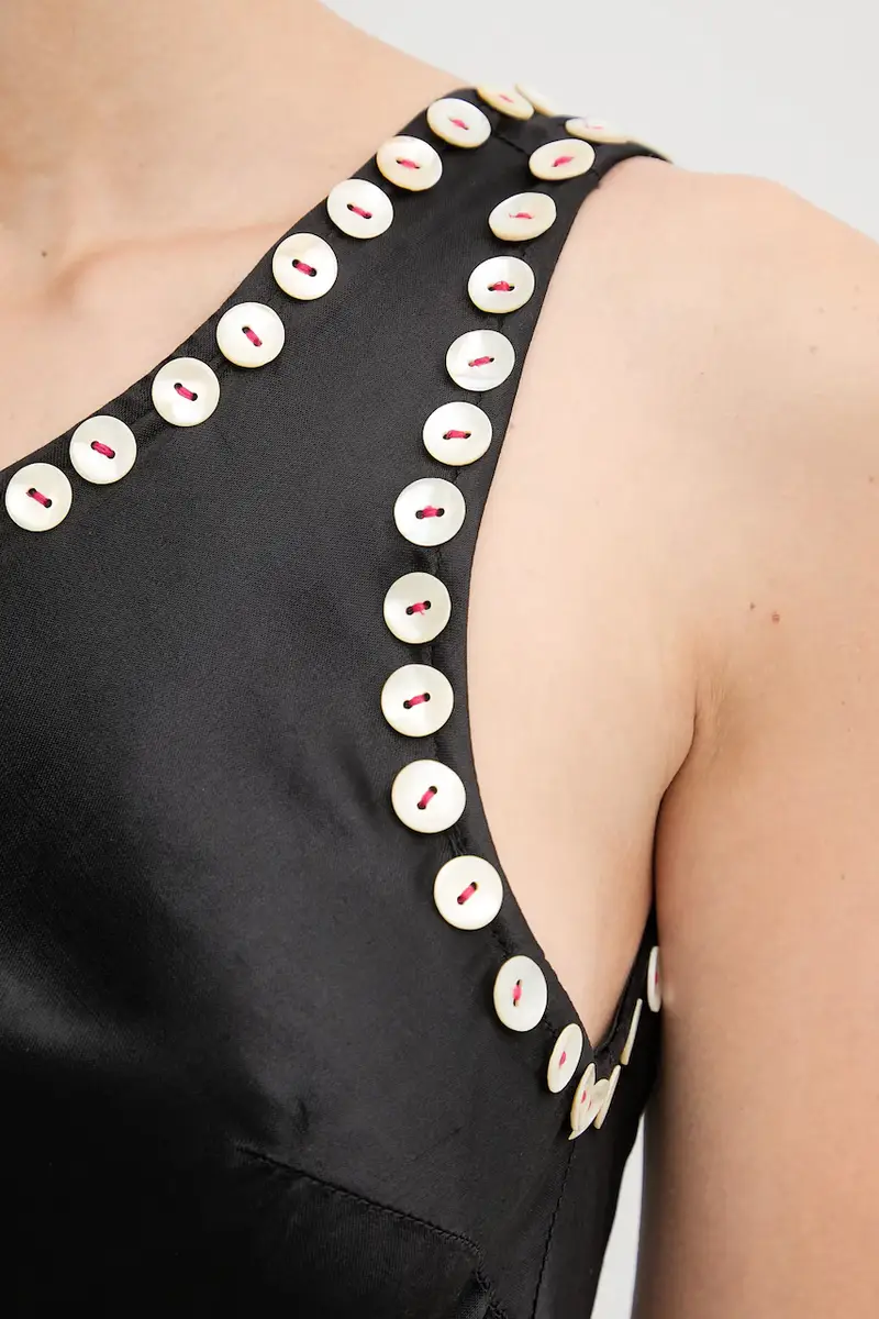 vestito di viscosa colore nero NFDDR3035 miniatura 5