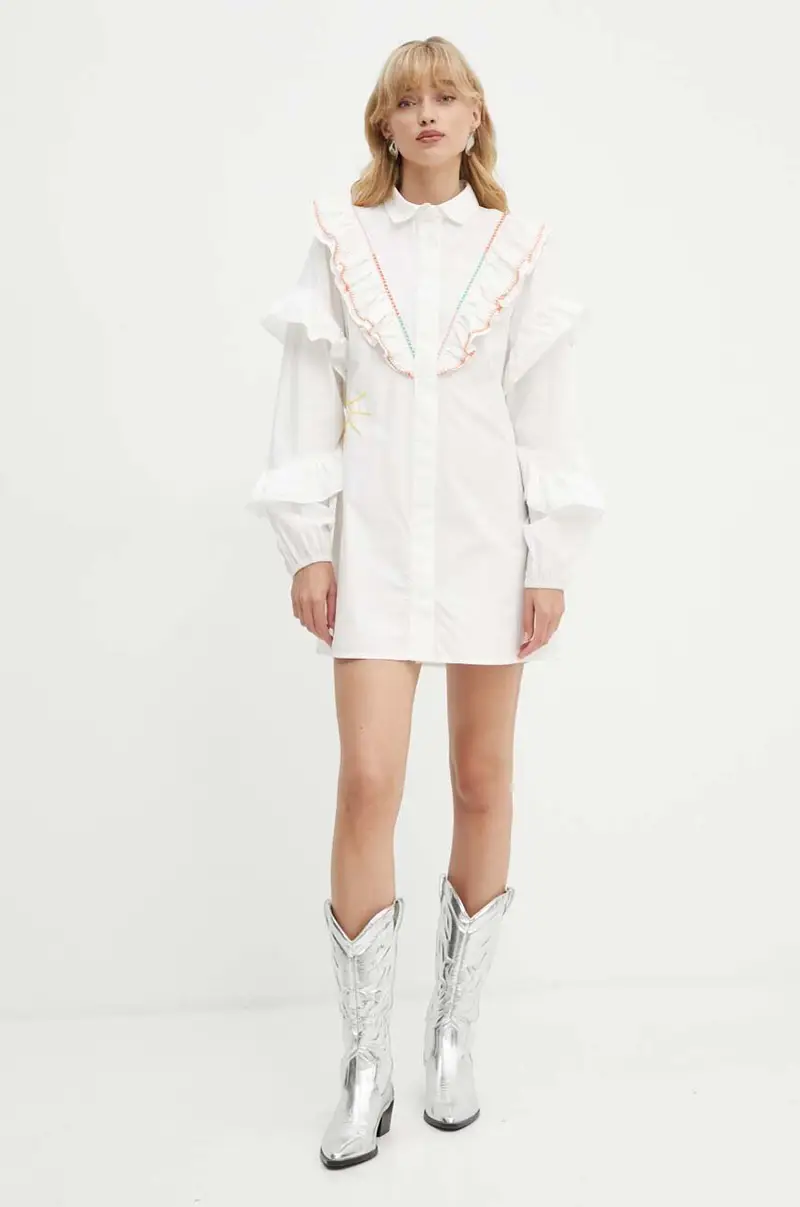 vestito in cotone Austin Mini Bianco miniatura 2