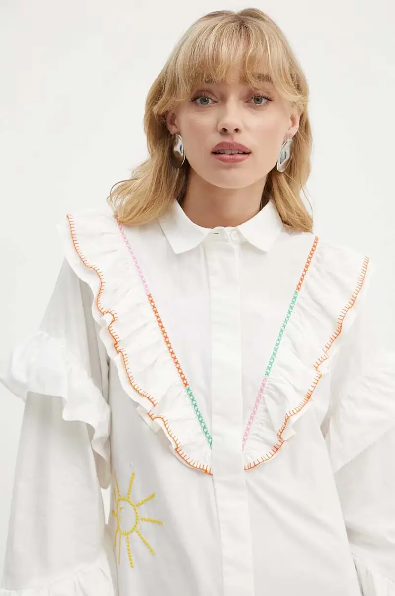 vestito in cotone Austin Mini Bianco miniatura 4