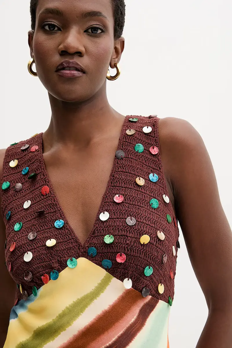 vestito in cotone colore arancione NFDDR2267 miniatura 4