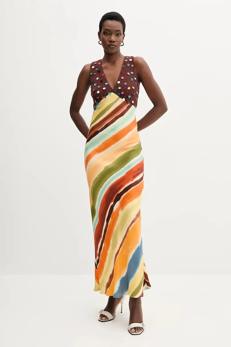 vestito in cotone colore arancione NFDDR2267