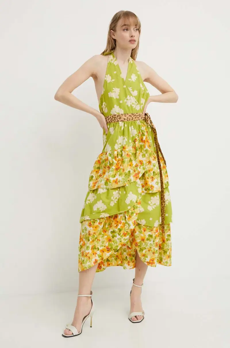 vestito in cotone colore verde miniatura 2