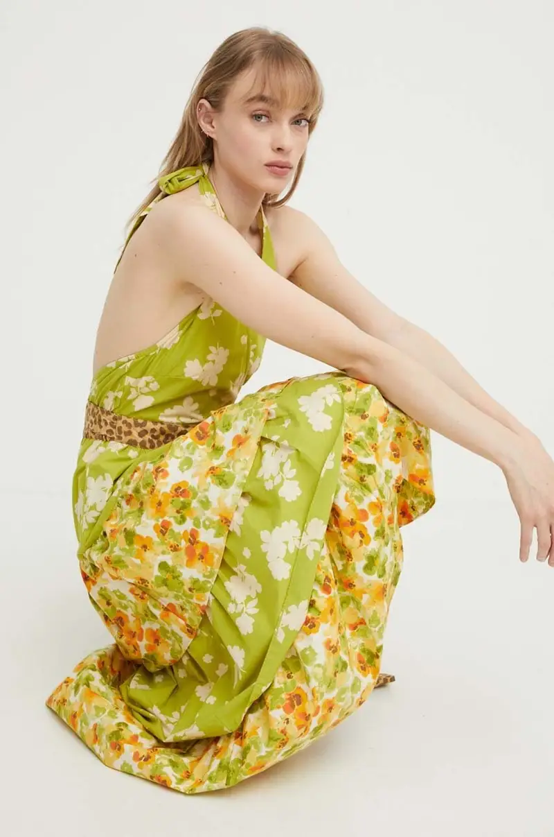 vestito in cotone colore verde miniatura 5