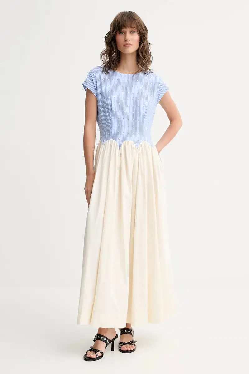 vestito in cotone Monika colore blu NFDDR2806