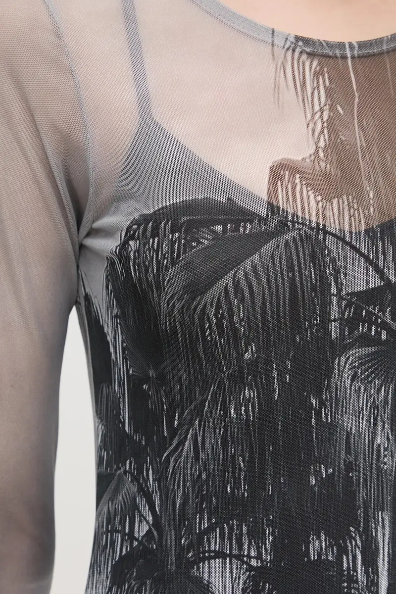 vestito Mallorca Scene Mesh colore grigio NFDDR1817 miniatura 5