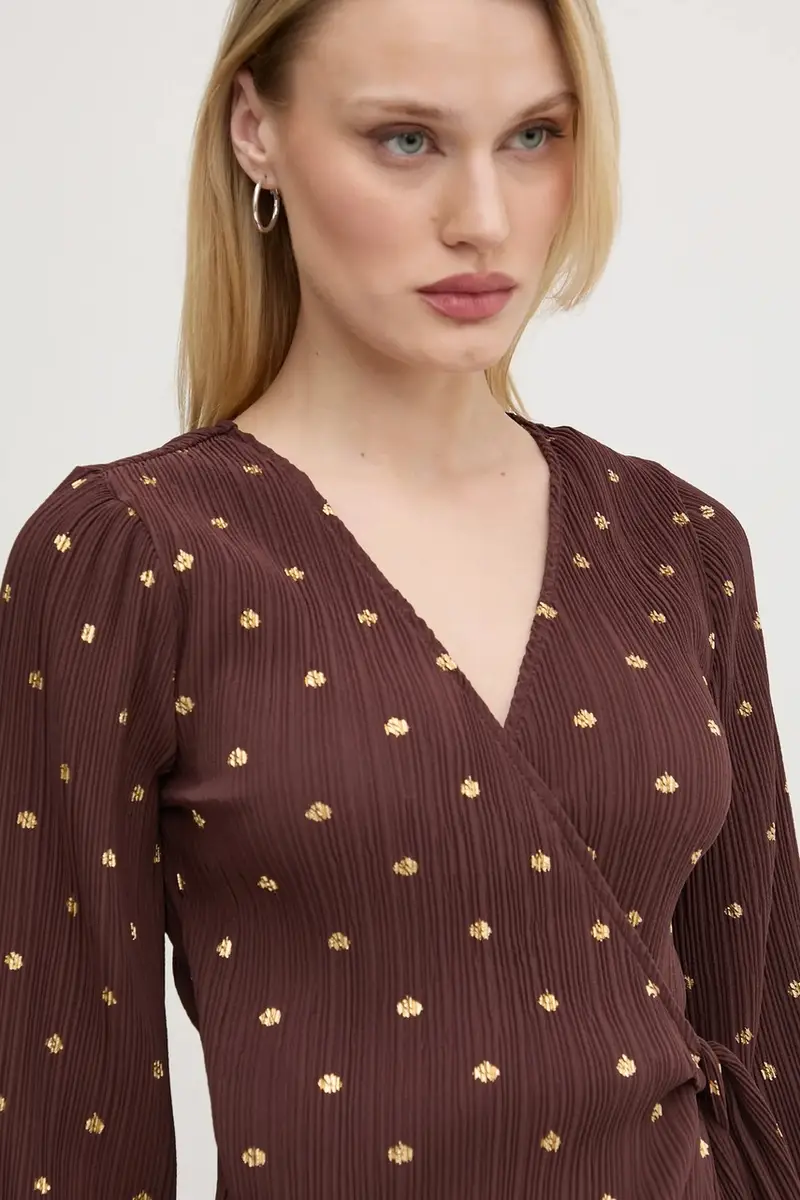 vestito Plisse colore marrone NFDDR1932 miniatura 2