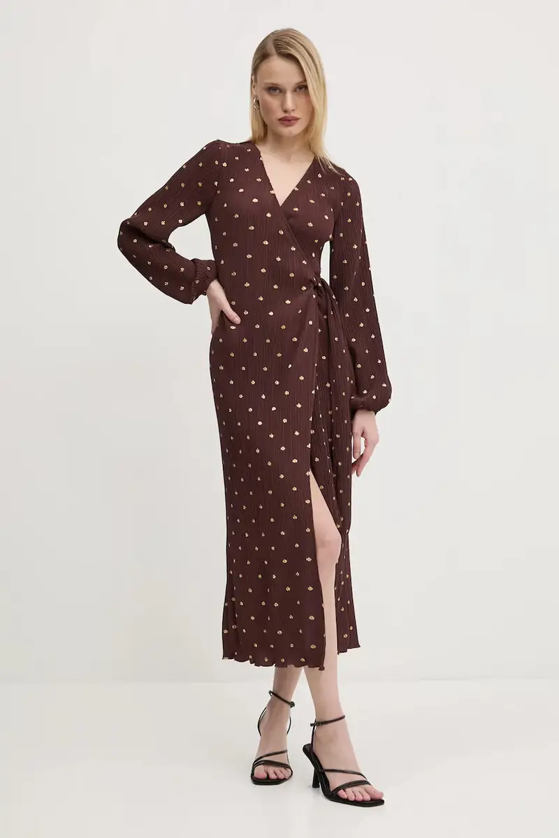 vestito Plisse colore marrone NFDDR1932