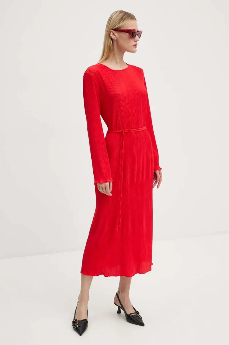 vestito Red Gaia Plisse colore rosso NFDDR1549