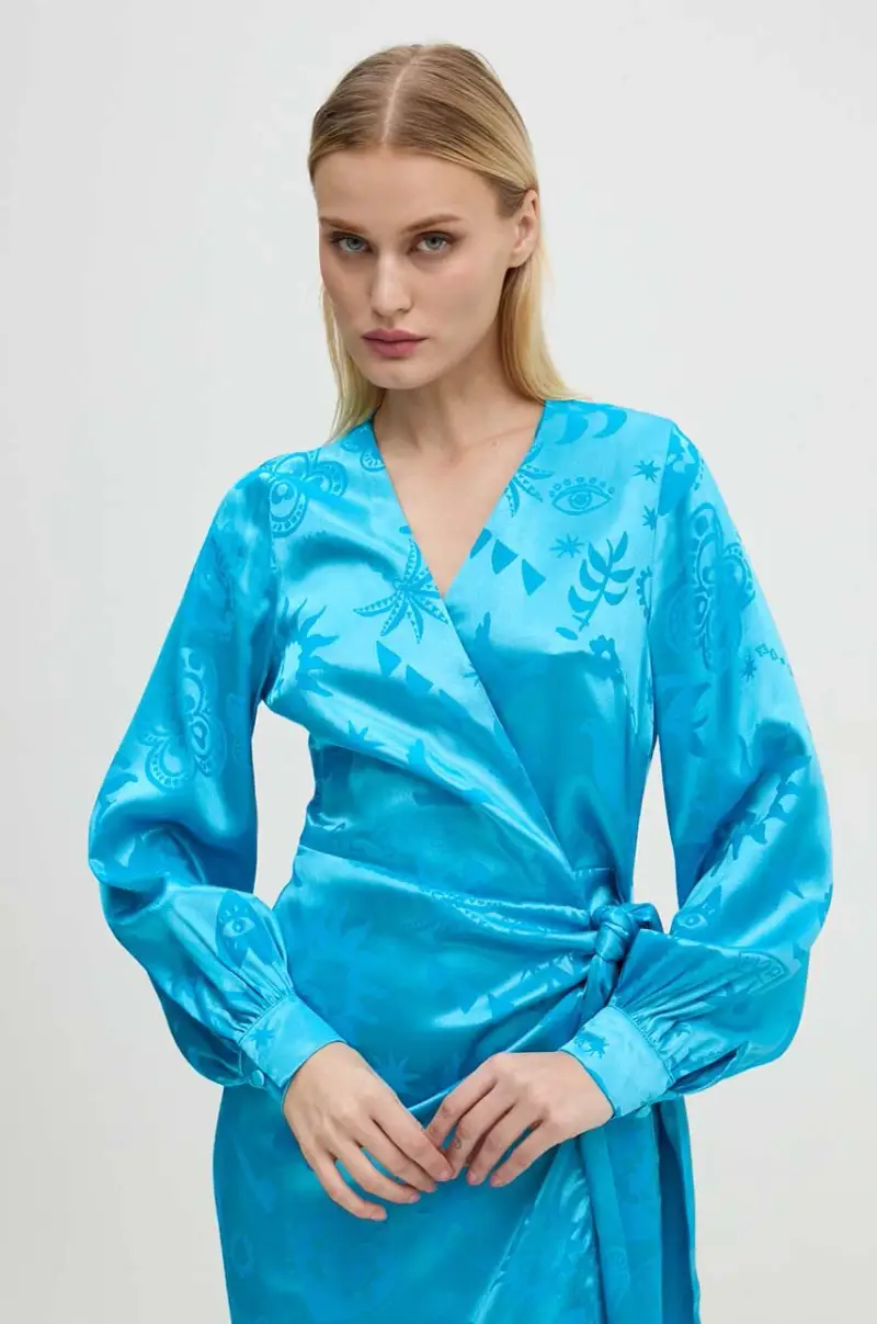 vestito Vienna Wrap Dress Blu miniatura 2