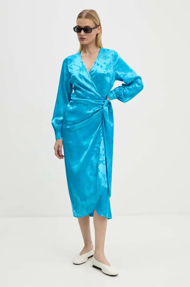 vestito Vienna Wrap Dress Blu miniatura 4