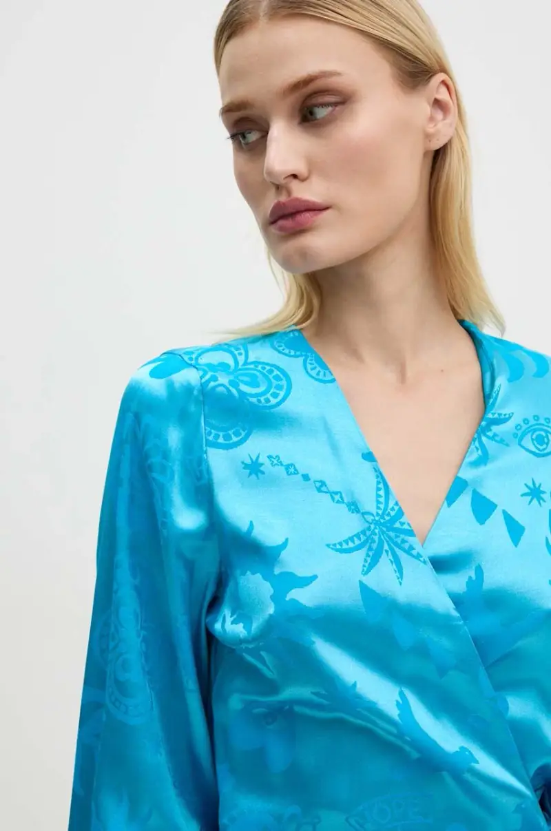 vestito Vienna Wrap Dress Blu miniatura 5