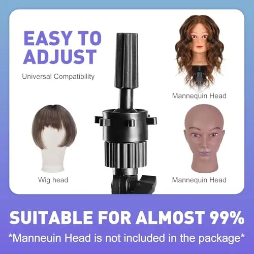 Neverland Beauty & Health Supporto per Parrucca, 40-160cm Treppiede Regolabile Testa per Parrucchieri, Pieghevole miniatura 3