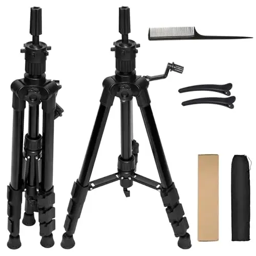 Neverland Beauty & Health Supporto per Parrucca da 47" (120cm), Supporto per Parrucca Regolabile con ganci, con base