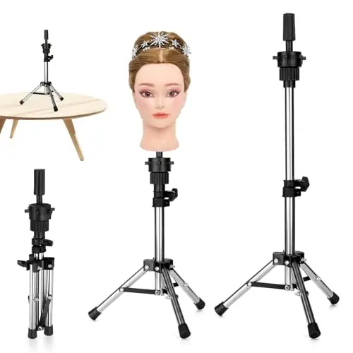 Neverland Mini Treppiedi da Tavolo 36.5-57cm Supporto Testina Parrucchiere Treppiede Parrucchiere Formazione Testa