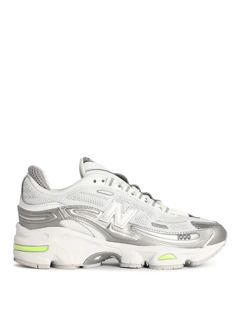 1000 sneaker in miscela in tessuto bianco