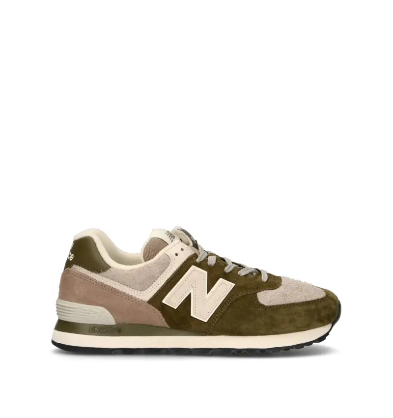 574 Sneaker uomo verde/beige in suede Vario