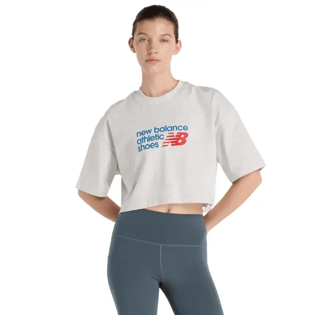 Athletics Premium Logo Cropped Tee female Magliette - Grigio - Jersey di cotone - Foot Locker Grey