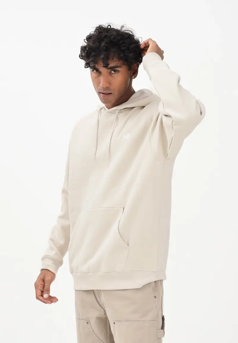 Felpa con cappuccio Essentials panna da uomo miniatura 2