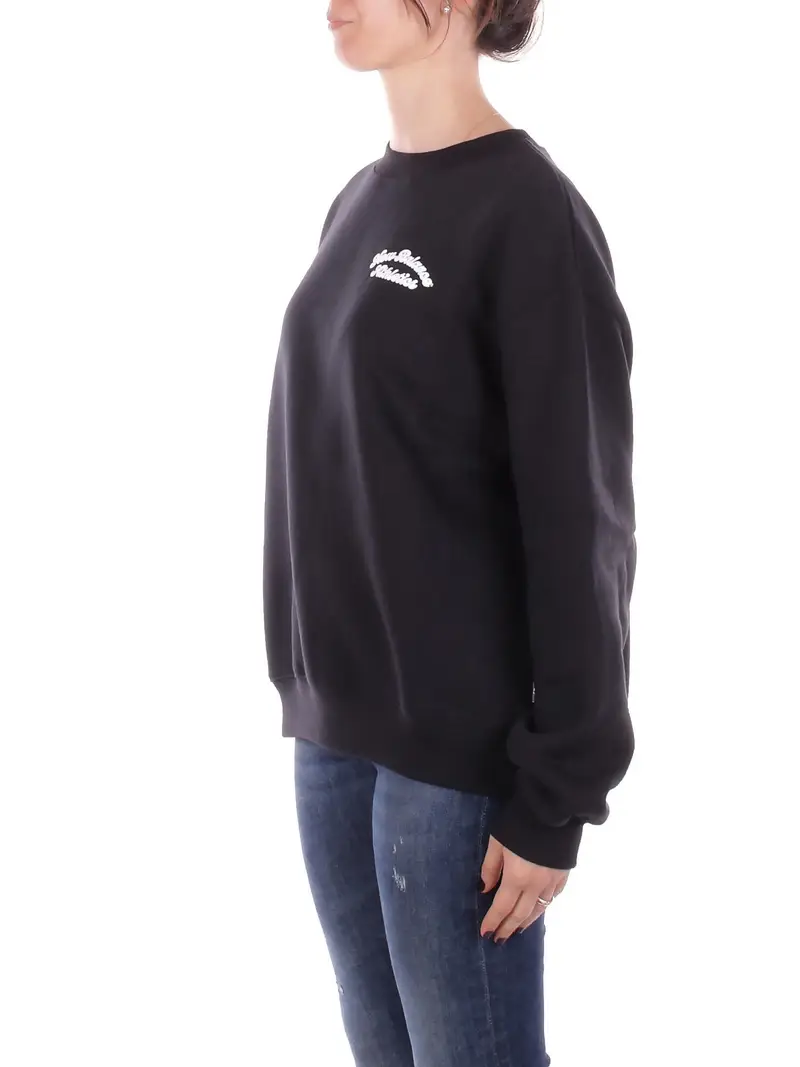 Felpa Donna NEW BALANCE Black Linear heritage fleece crew miniatura 2