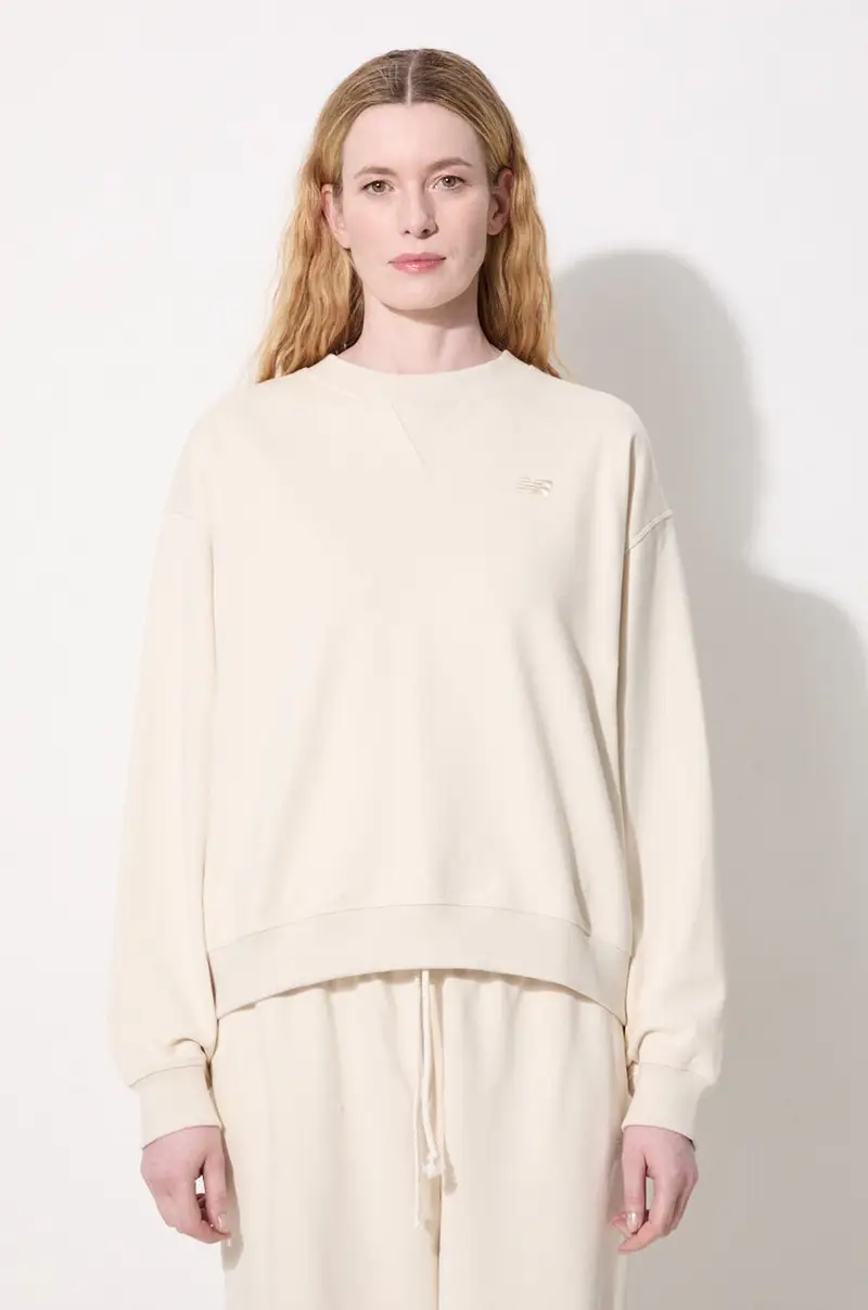 felpa in cotone donna colore beige