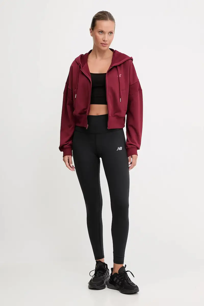 felpa in cotone donna colore granata con cappuccio WJ51506MHB miniatura 2