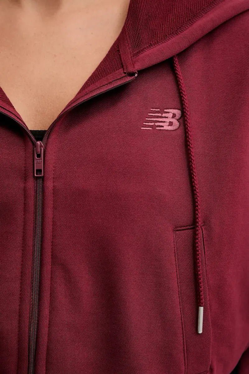 felpa in cotone donna colore granata con cappuccio WJ51506MHB miniatura 5