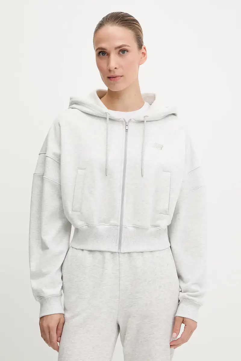 felpa in cotone donna colore grigio con cappuccio WJ51506AHH