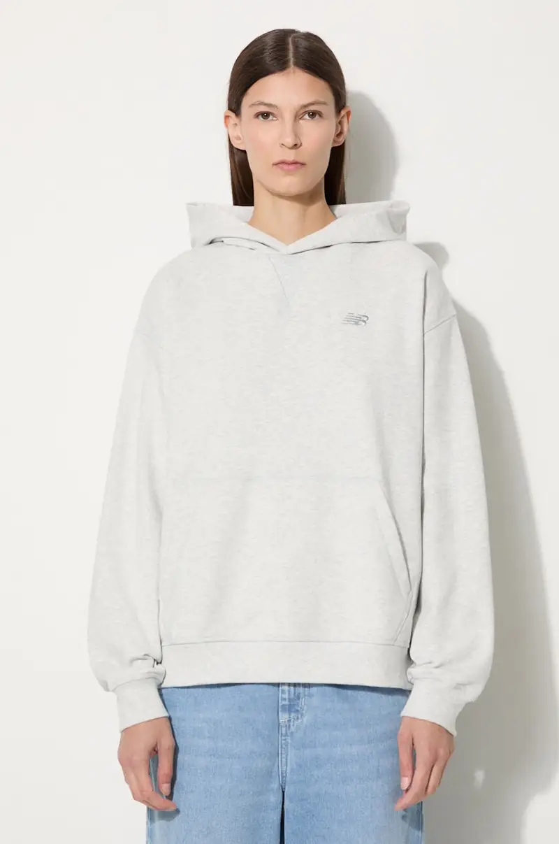 felpa in cotone donna colore grigio con cappuccio WT41537AHH