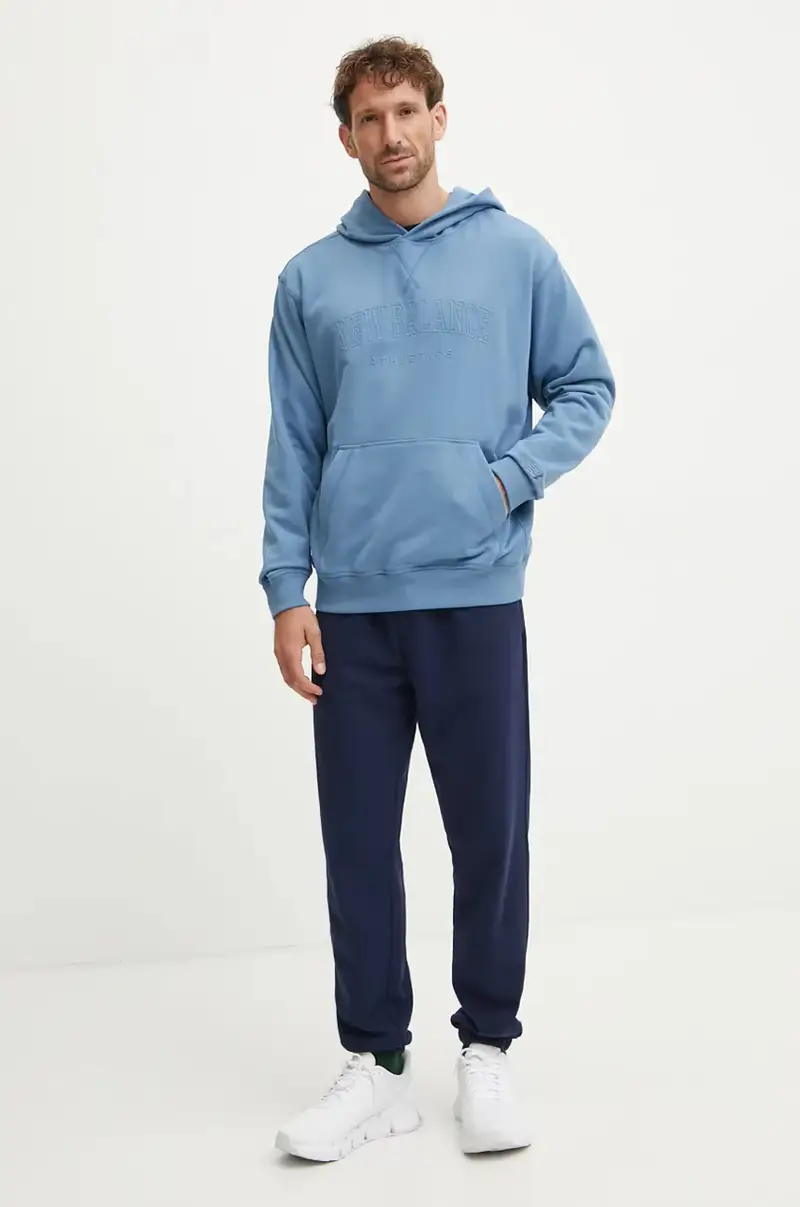 felpa in cotone uomo colore blu con cappuccio MT43500HEB miniatura 2