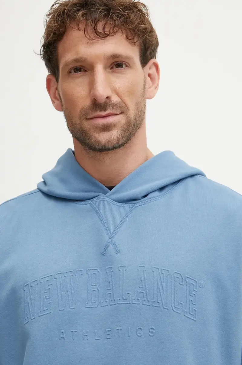 felpa in cotone uomo colore blu con cappuccio MT43500HEB miniatura 4